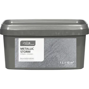 barva na zeď Barva na stěnu StyleColor Metallic Storm 1 l stříbro