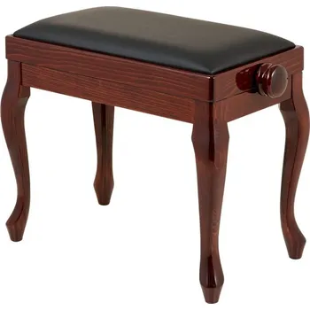 Discacciati stolička 107 - Mahagon lesk, černý kožený sedák