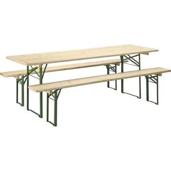 Zahradní sestava Pivní set dřevěný 69/ 220 cm třídílný přírodní