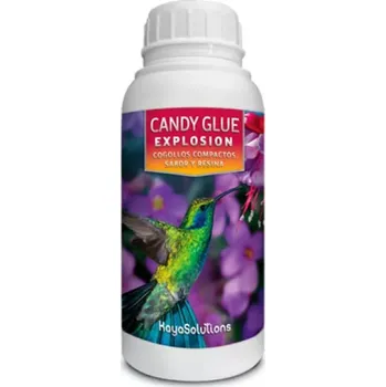 Hnojivo Candy Glue Explosion 250 ml, metabolický stimulátor (Specifické složení pro podporu kvetení, aroma a obsahu cukrů. Zlepšuje organoleptické vlastnosti květů a plodů, dodává jim více chuti a sladkosti. Komplex NPK s vitamíny, huminovými a fulvokyselinami.)