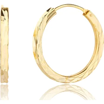 Náušnice Bealio BEALIO Stříbrné náušnice BROUŠENÉ KRUHY 20 mm yellow 03-13412-3374