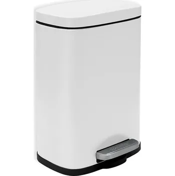 Odpadkový koš Spirella pedálový odpadkový koš Akira, matný bílý, ocel, 5 l