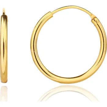 Náušnice Bealio BEALIO Stříbrné náušnice HLADKÉ KRUHY 16 mm yellow 03-13422-3381