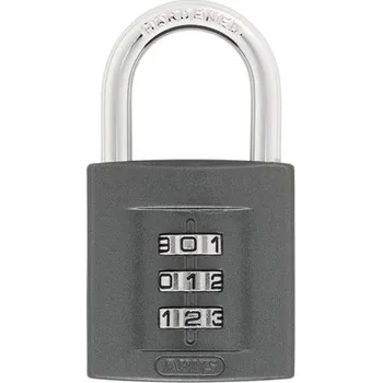 Visací zámek Visací zámek s otočnou číselnou kombinací (průměr třmenu 6 mm), abus