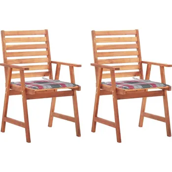 OMAXI Zahradní jídelní židle 2 ks s poduškami masivní akáciové dřevo 282571