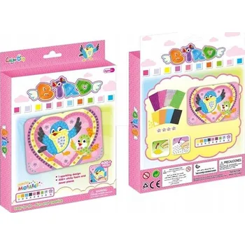 kreativní sada Kreativní sada samolepek pro děti - Ptáček (vybarvování podle čísel)