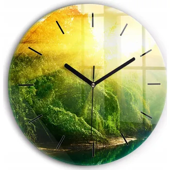 Hodiny Foto Skleněné Hodiny Nástěnné Do Moderního Interiéru Klidná příroda průměr 30 cm