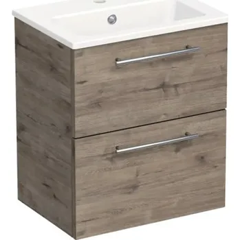 Koupelnový nábytek Koupelnová skříňka s umyvadlem Intedoor TRENTA 50 cm dub wellington TRE MINI 50 2Z S D370