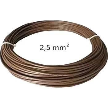 elektrický kabel Hnědý vodič pro uhlíkové fólie LARX 2,5 mm2, návin 25 m