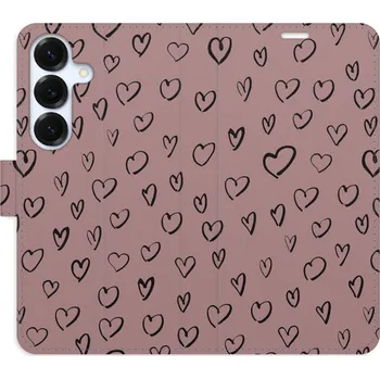 Pouzdro na mobilní telefon Flipové pouzdro iSaprio - Heart Dark 02 - Samsung Galaxy S25