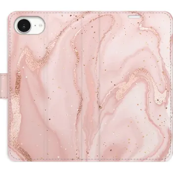 Pouzdro na mobilní telefon Flipové pouzdro iSaprio - RoseGold Marble - iPhone 16e