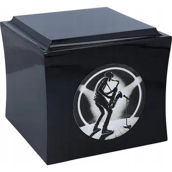 Smuteční dekorace Urna pro saxofonistu Kremační urna se saxofonem, hudební urna na popel