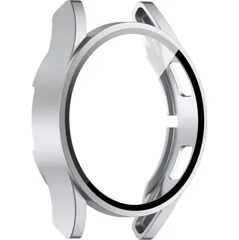 Příslušenství k chytrým hodinkám VSECHNONAMOBIL 89199 PC FULL COVER Plastový kryt se sklem pro Samsung Galaxy Watch FE stříbrný