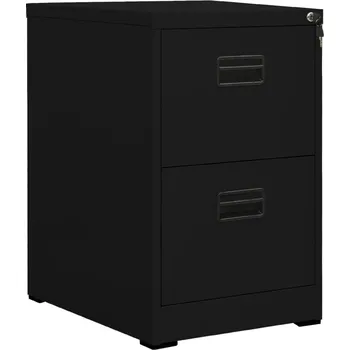 Příborník do zásuvky vidaXL Kancelářská skříň černá 46 x 62 x 72,5 cm ocel