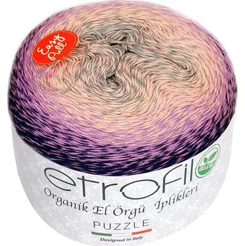Příze etrofil Puzzle Puzzle: PZ044 zelená aqua-meruňkově růžová-fialová-temně fialová