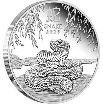 Lunární série III. - stříbrná mince Year of the Snake (Rok hada) 2 Oz 2025 PROOF