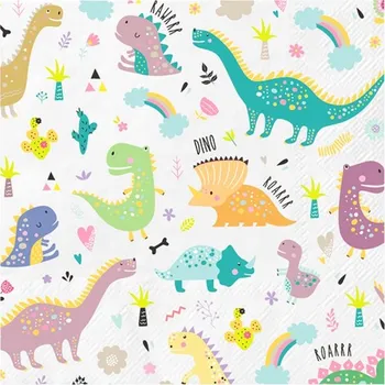 Papírový ubrousek Papírové ubrousky PartyPal dinosauři 33 x 33 cm 10 ks