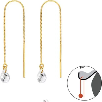 Šperk All4Silver Protahovací náušnice zlaté se slzou