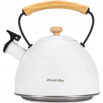 Konvice na čaj Kamille Konvice čajník 2,5 l nerez/bílá