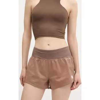 Dámské kraťasy Sportovní šortky The North Face Sunriser dámské, hnědá barva, vzorované, high waist, NF0A8BC05K21 84X, vel. M