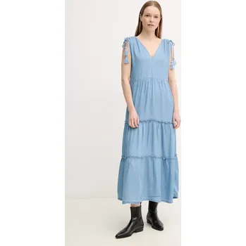 Dámské šaty Šaty Pepe Jeans EFFIE modrá barva, maxi, PL953664 55J, vel. S