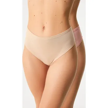 Kalhotky 2PACK Tanga Bamboo Mina s vysokým pasem