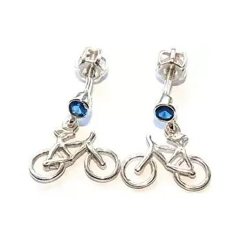 Náušnice Stříbrné náušnice kolo , spinel - NŠ28/DN18 (Stříbrné cyklo náušnice na šroubek , zirkon spinel , kolo)