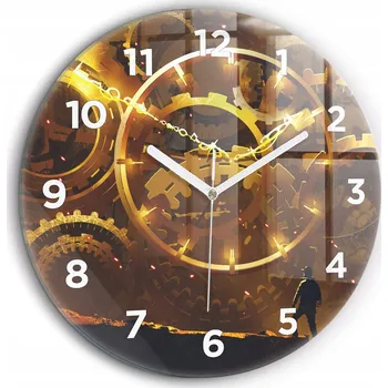 Hodiny Foto Skleněné Hodiny Nástěnné Do Moderního Interiéru Čas – Mechanismus fi60 cm