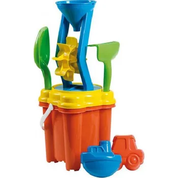 Hračka na písek Androni Sada na písek s mlýnkem oranžový kyblík