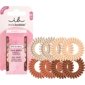 Sada spirálových gumiček Invisibobble Original Cafe au Lait - 8 ks + dárek zdarma