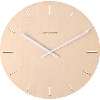 Hodiny březové indexové hodiny 34 cm - bílé ručičky