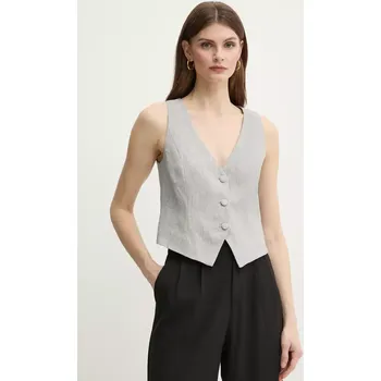 Dámská vesta Lněná vesta Marella PERIM šedá barva, 2513151014200 90X, vel. 36