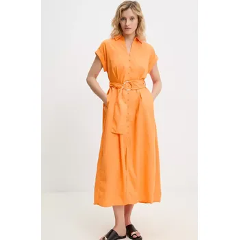 Dámské šaty Šaty Answear.LAB oranžová barva, midi MR20872.hms 22X, vel. M