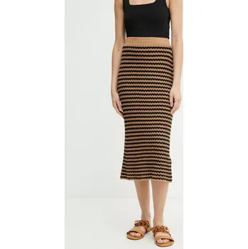 Dámská sukně Sukně Weekend Max Mara hnědá barva, midi, pouzdrová, 2515301012600 82X, vel. S