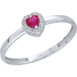 Prsten z bílého zlata SRDCE