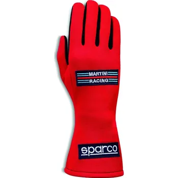 Rukavice Závodní rukavice Sparco Land Martini Racing, homologace FIA a SFI červená 11