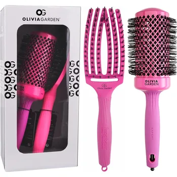 Kosmetická sada Dárková sada kartáčů na vlasy Olivia Garden Hot Pink Set + dárek zdarma
