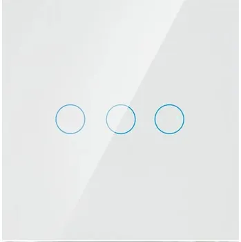 vypínač Trojitý dotykový vypínač světla bílý WiFi skleněný EweLink s/bez nulového vodiče (N)