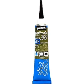 Speciální výtvarná barva Konturovací barva na textil Pébéo Setacolor 3D Brod´perle 20 ml - 206 Gold