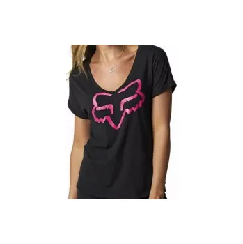 Dámské tričko Dámské tričko FOX Racing Boundary Ss Top - Black/Pink, Velikost L