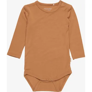 Kojenecký body Dětské body s dlouhým rukávem z bambusu hnědé Chipmunk MINYMO Velikost: 68