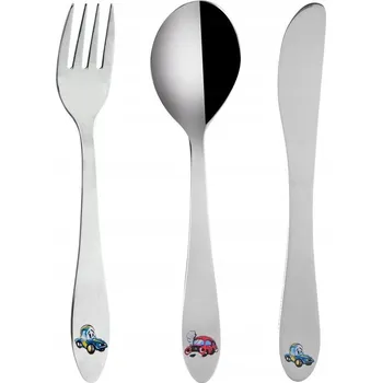 Příbor Příbory PRO DĚTI dětské ocelové vidlička nůž lžíce sada příborů AUTO