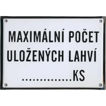 Maximální počet uložených lahví:… ks 210x150mm smalt.tab.