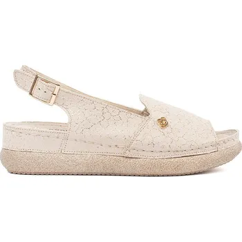 Dámské sandále Trendy sandály hnědé dámské na plochém podpatku 41