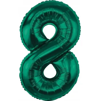 Balónek Narozeninové BALÓNKY DEKORACE na OSLAVU Fóliový balónek B&C, číslice 8, zeleň