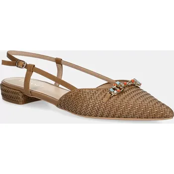 Dámské baleríny Baleríny Twinset hnědá barva, s odkrytou patou, 251TGT052 251TGT052.00497 84X, EUR 36