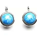 Stříbrné náušnice přírodní magnezit - NK1452 (Stříbrné náušnice s přírodním magnezitem 10 mm)