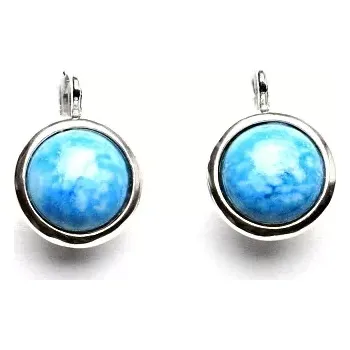 Náušnice Stříbrné náušnice přírodní magnezit - NK1452 (Stříbrné náušnice s přírodním magnezitem 10 mm)