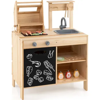 Dětská kuchyňka Costway Venkovní dětská kuchyňka s grilem BBQ Garden
