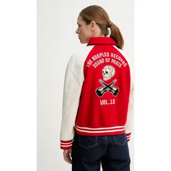 Vlněná bunda The Kooples FCUI30001K červená 33X, vel. 36